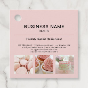 Étiquettes Cadeau Boulangerie Minuscule rose personnalisé photo étiq