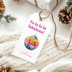 Étiquettes-cadeau Boule Kitsch Christmas Disco Fa La La Fabulous