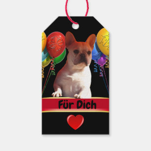 Étiquettes-cadeau Bouledogue français ballon French Bulldog