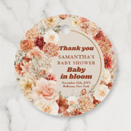Étiquettes Cadeau Bouquet coloré terre cuite blush rouge profond flo