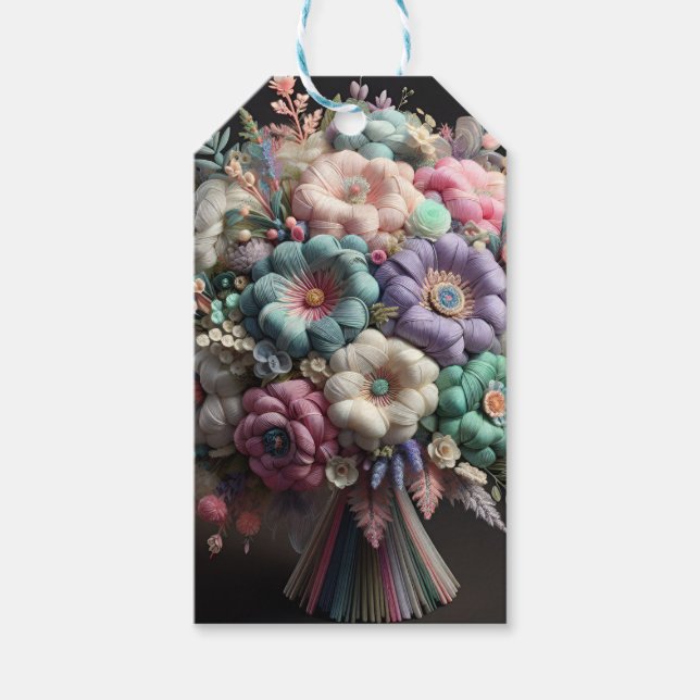 Étiquettes-cadeau Bouquet d'appel d'offres sur un arrière - plan noi (Devant)