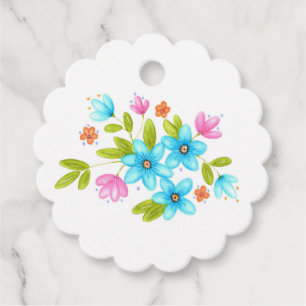 Étiquettes Cadeau Bouquet d'aquarelle multicolore