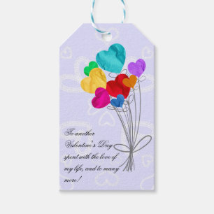 Étiquettes-cadeau Bouquet de ballons en papier coeur