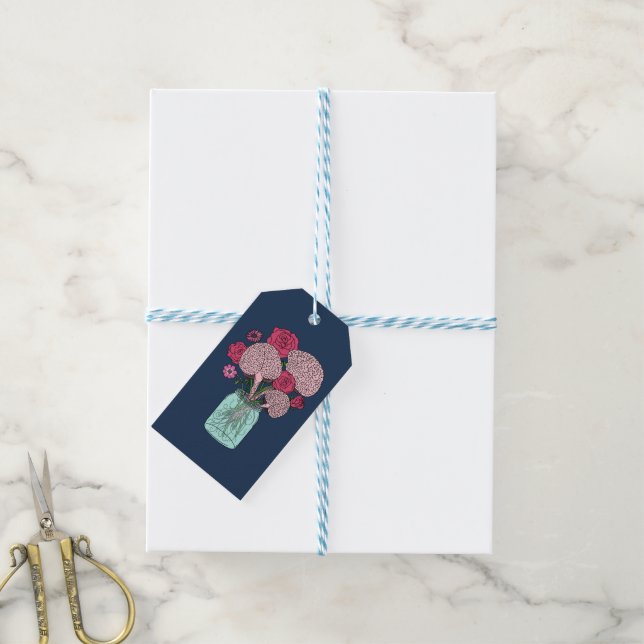 Étiquettes-cadeau Bouquet de fleurs cérébrales (Avec de laficelle)