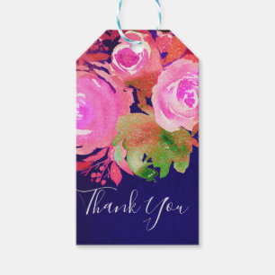Étiquettes-cadeau Bouquet de Fleurs de Printemps Moderne Violet Viva