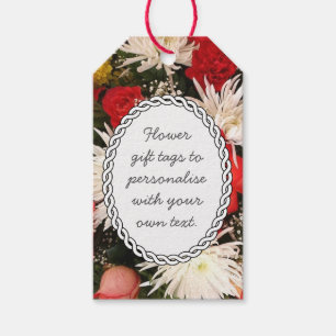 Étiquettes-cadeau Bouquet de fleurs d'été Message personnalisé