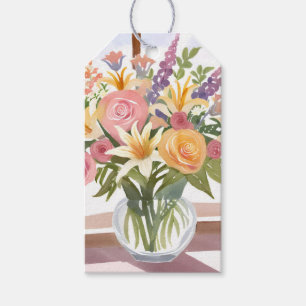 Étiquettes-cadeau Bouquet de fleurs printanières Carte florale jol