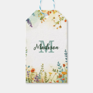 Étiquettes-cadeau Bouquet de fleurs sauvages de fleurs printanières