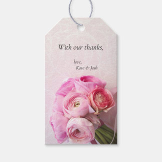 Étiquettes-cadeau Bouquet de ranunculus rose