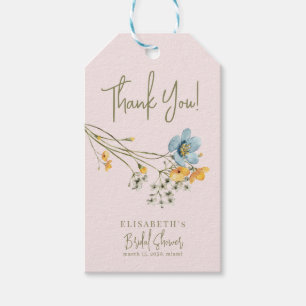 Étiquettes-cadeau Bouquet fleur sauvage douche nuptiale merci pour