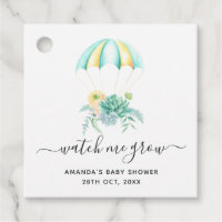 Bouquet floral Baby shower parachute Merci