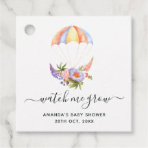 Bouquet floral Baby shower parachute Merci