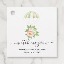 Bouquet floral Baby shower parachute Merci