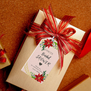 Étiquettes-cadeau Bouquet floral de poinsettia Remerciement pour la