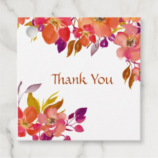 Étiquettes Cadeau Bouquet Floral Élégant d'Été Mariage Remerciements