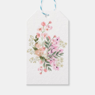 Étiquettes-cadeau Bouquet floral rose