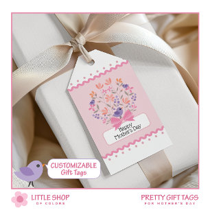 Étiquettes-cadeau Bouquet Floral Rose Fête des Mères