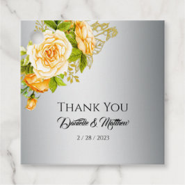 Étiquettes Cadeau Bouquet Golden Rose Mariage