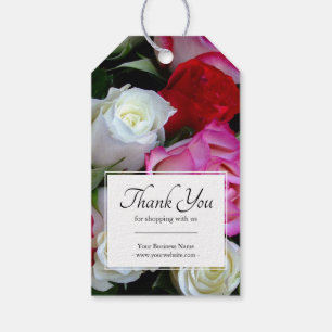 Étiquettes-cadeau Bouquet Rose d'affaires Merci