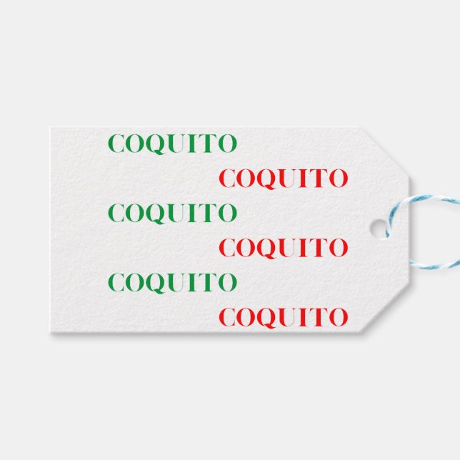 Étiquettes-cadeau Bouteille Coquito Green et Red Liquor (Devant (Horizontal))