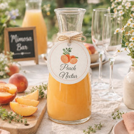 Étiquettes Cadeau Bouteille de bar à Mimosa au nectar de pêche
