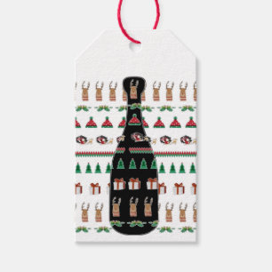 Étiquettes-cadeau Bouteille de Champagne pour les Fêtes de Noël