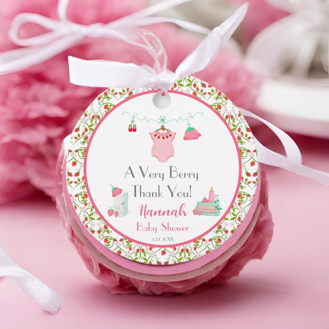 Étiquettes Cadeau Bouteille De Fraise Avec Baby shower Motif (Comes with coordination collection! )
