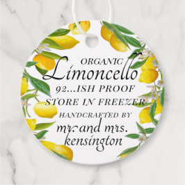 Étiquettes Cadeau Bouteille de Mariage de Limoncello bio