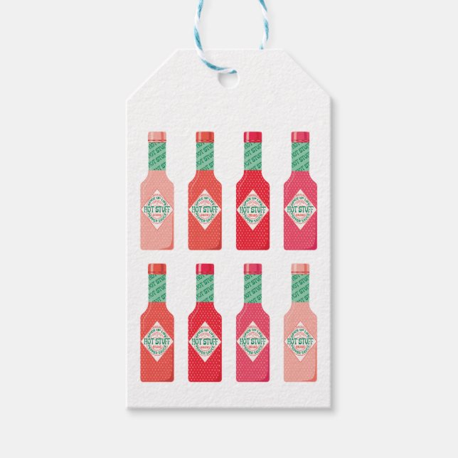 Étiquettes-cadeau Bouteilles de sauce chaud Bouteille chaude Cadeau  (Devant)