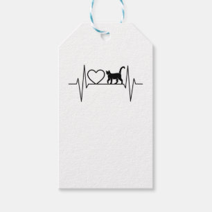 Étiquettes-cadeau Bouton cardiaque du chat