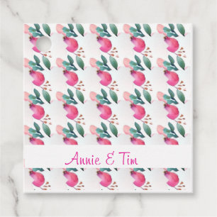 Étiquettes Cadeau Bouton rose doux