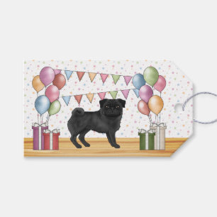 Étiquettes-cadeau Bouvier Carlin Noir Coloré Pastel Joyeux Anniversa