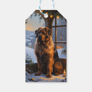 Étiquettes-cadeau Bouvier des Flandres avec les illuminations de Noë