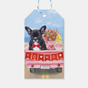Étiquettes-cadeau Bouvier français camion de la Saint-Valentin