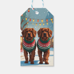 Étiquettes-cadeau Bouviers des Flandres Chiens Noël Neige Vacances