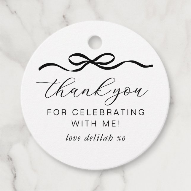 Étiquettes Cadeau Bow 1er anniversaire (Devant)