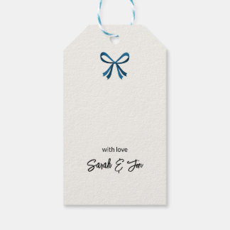 Étiquettes-cadeau Bow et mytilène bleus
