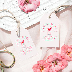 Étiquettes-cadeau Bows & Babes Coquette Cerises Enterrement de Vie d