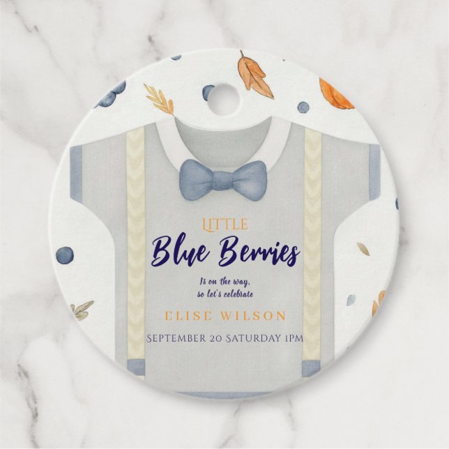 Étiquettes Cadeau Boy baby shower autum chute burlap bodysuit invita (Devant)