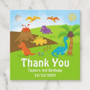 Étiquettes Cadeau Boy Dinosaures Anniversaire Merci Fête Favoriser T