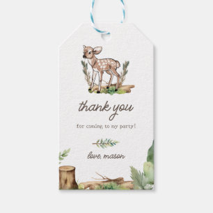 Étiquettes-cadeau Boy's Oh Deer Woodland Baby Deer Birthday