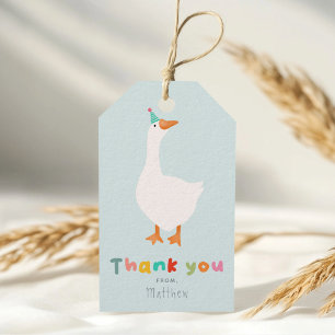 Étiquettes-cadeau Boys Two Silly Goose Blue Farm 2nd Birthday Favori