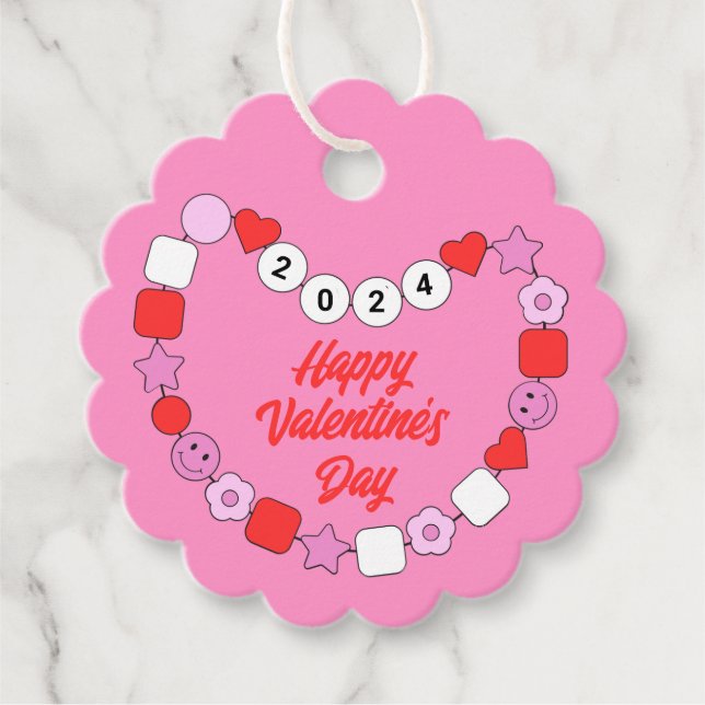 Étiquettes Cadeau Bracelet d'amitié Bejeweled Valentine's Day (Devant)