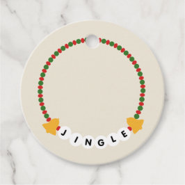 Étiquettes Cadeau Bracelet d'amitié Jingle Bells Noël