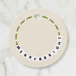 Étiquettes Cadeau Bracelet d'amitié Joyeux et Noël brillant