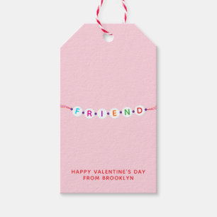 Étiquettes-cadeau Bracelet d'amitié mignon rose pour la Saint-Valent