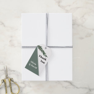 Étiquettes-cadeau Branche d'eucalyptus vert avec mariage feuille