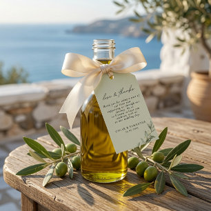 Étiquettes-cadeau Branche d'olive personnalisée Mariage Vert