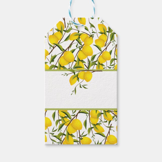 Étiquettes-cadeau Branches de citronniers d'été (Devant)