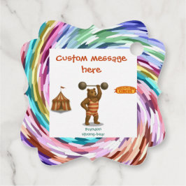 Étiquettes Cadeau Brandon, circus strong-bear